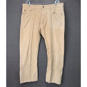 Wrangler Mens Size 38x30 Beige Straight Fit Corduroy Pants Casual Comfortable